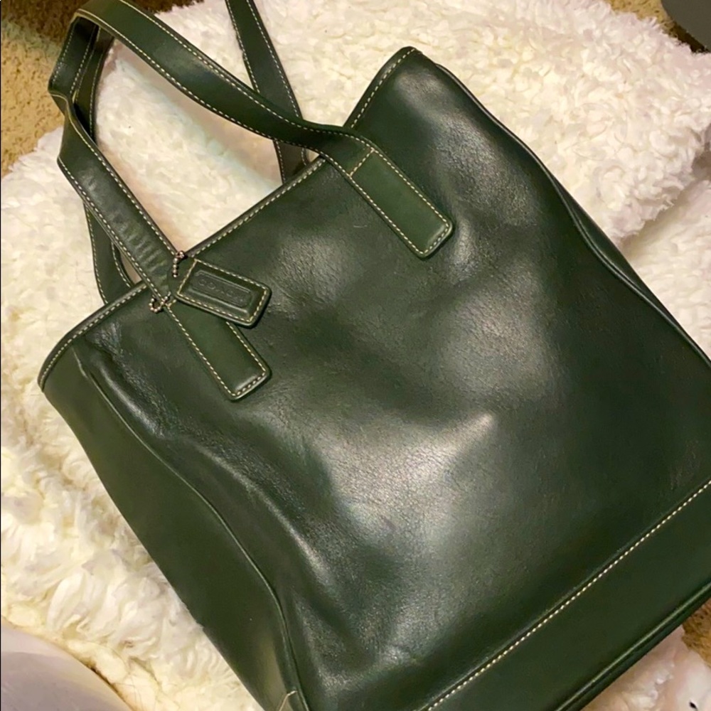 Vintage Forest Green Coach Handbag